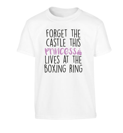 Forget the castle this princess lives at the boxing ring Children's white Tshirt 12-14 Years