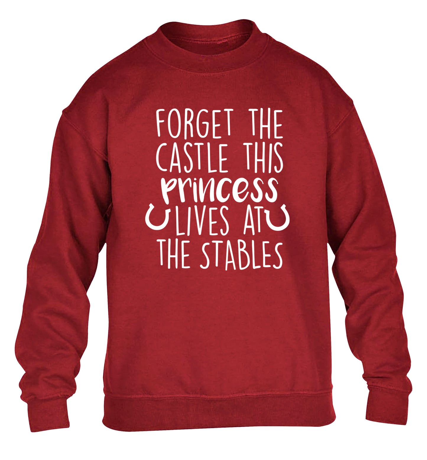 Forget the castle this princess lives at the stables children's grey sweater 12-14 Years