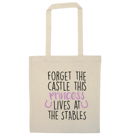 Forget the castle this princess lives at the stables natural tote bag