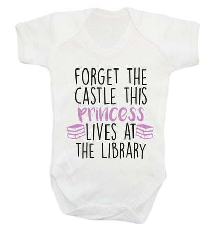 Forget the castle this princess lives at the library Baby Vest white 18-24 months