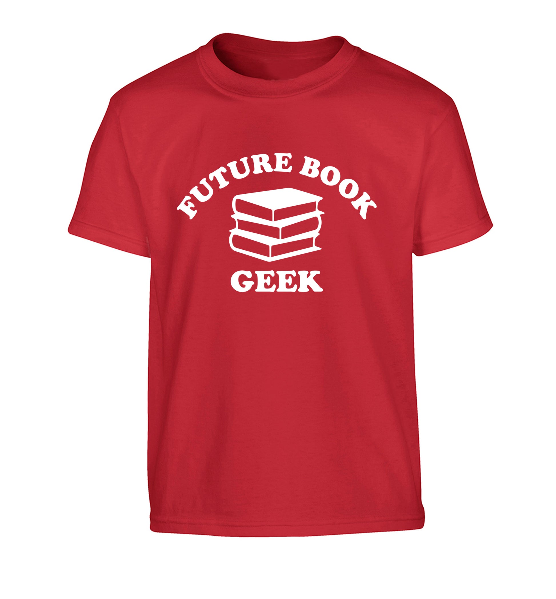 Future book geek Children's red Tshirt 12-14 Years