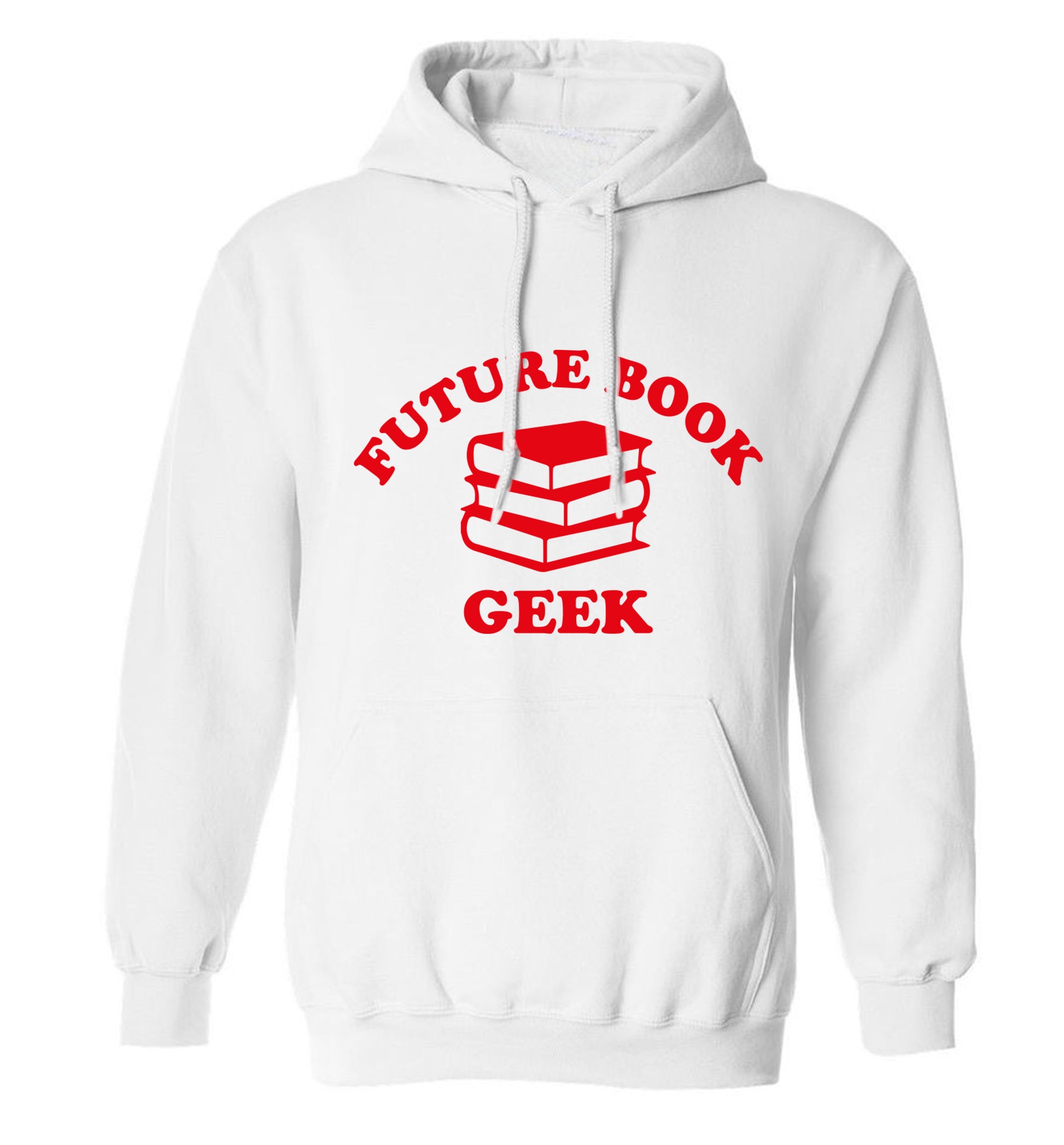 Future book geek adults unisex white hoodie 2XL