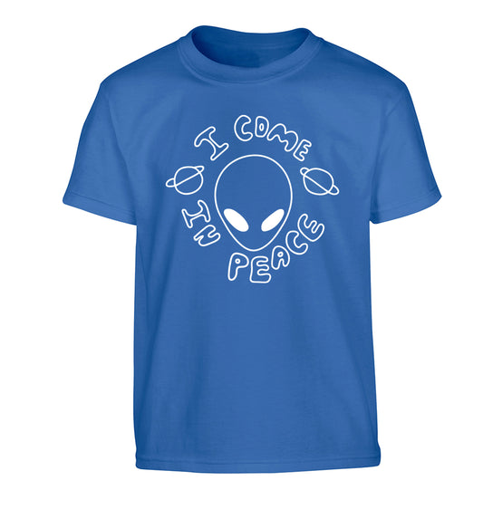 I come in peace Children's blue Tshirt 12-14 Years