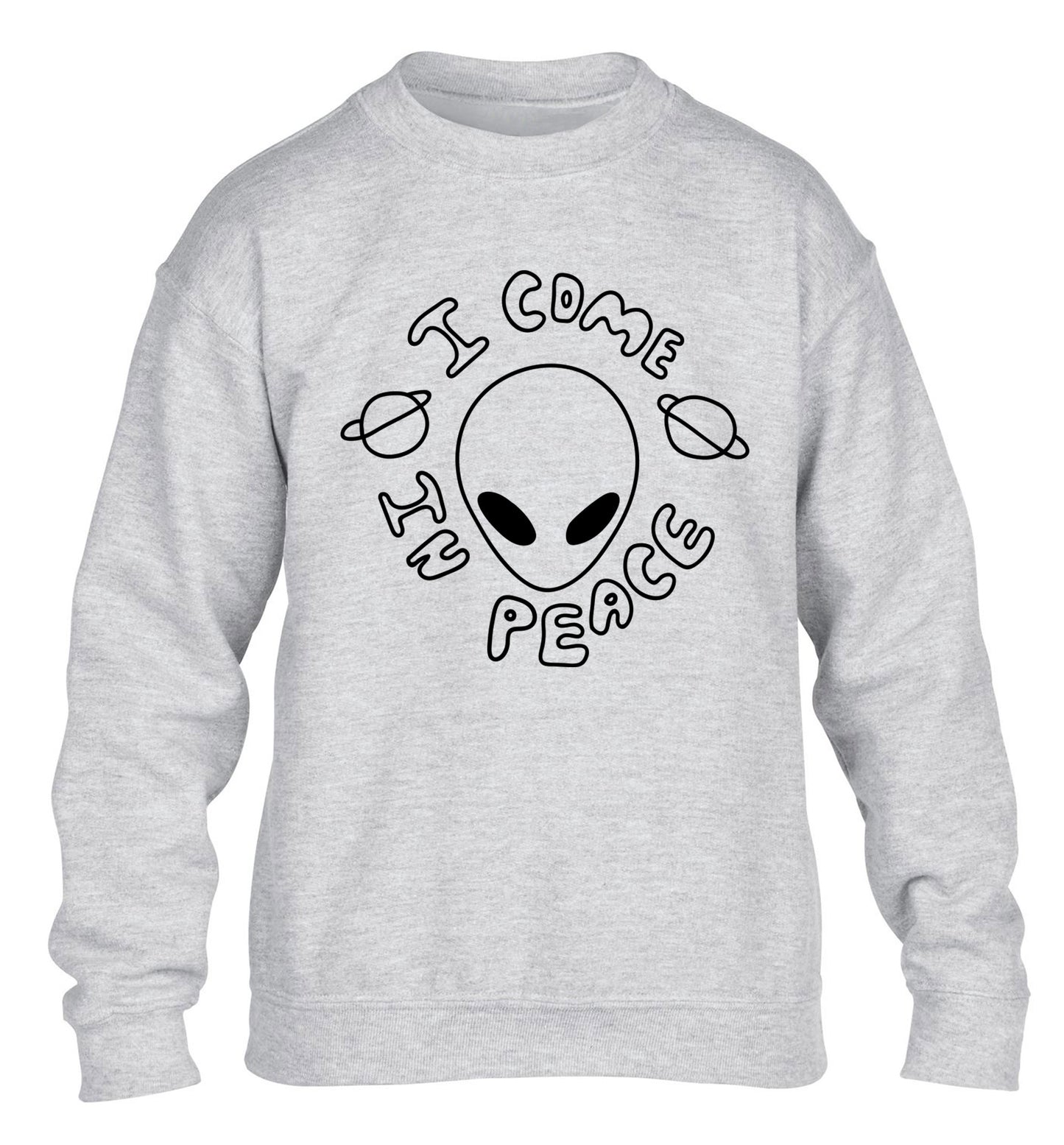 I come in peace children's grey sweater 12-14 Years