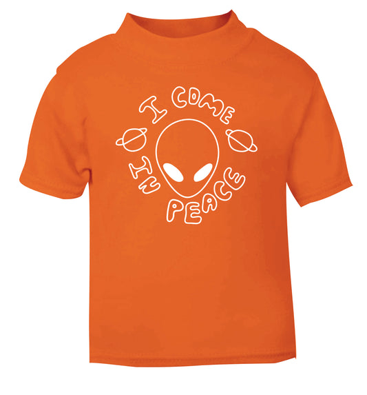 I come in peace orange Baby Toddler Tshirt 2 Years