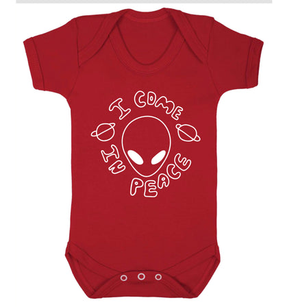 I come in peace Baby Vest red 18-24 months