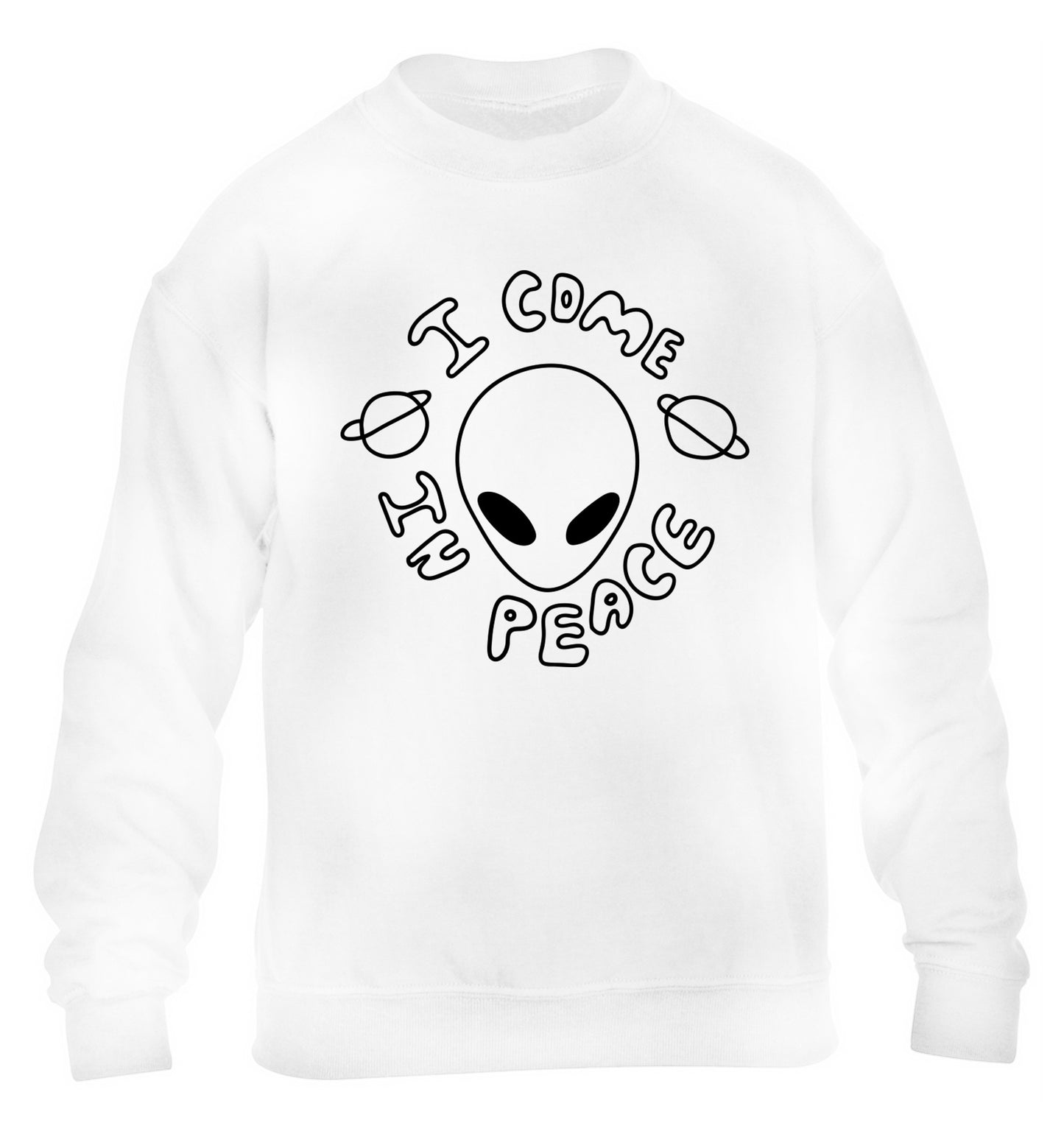 I come in peace children's white sweater 12-14 Years