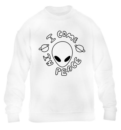 I come in peace children's white sweater 12-14 Years