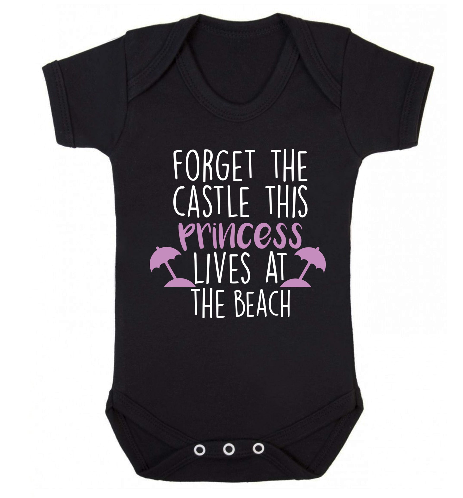 Forget the castle this princess lives at the beach Baby Vest black 18-24 months