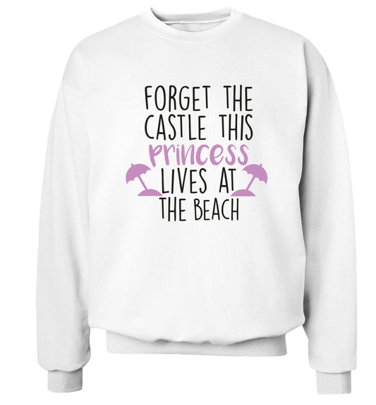 Forget the castle this princess lives at the beach Adult's unisex white Sweater 2XL