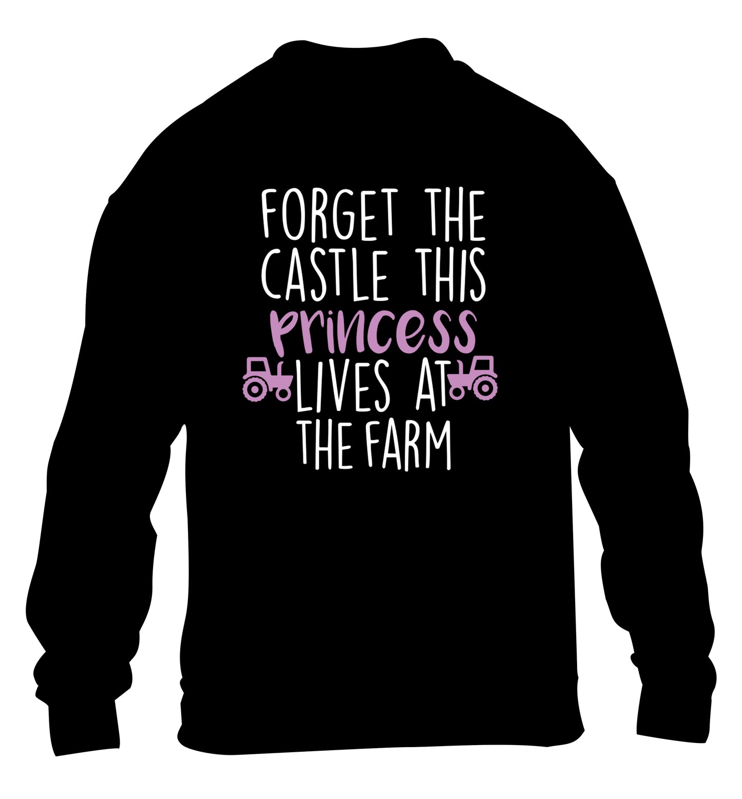 Forget the castle this princess lives at the farm children's black sweater 12-14 Years