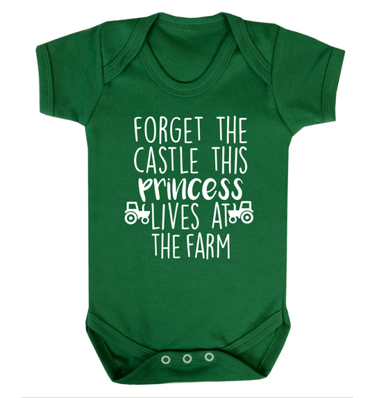 Forget the castle this princess lives at the farm Baby Vest green 18-24 months