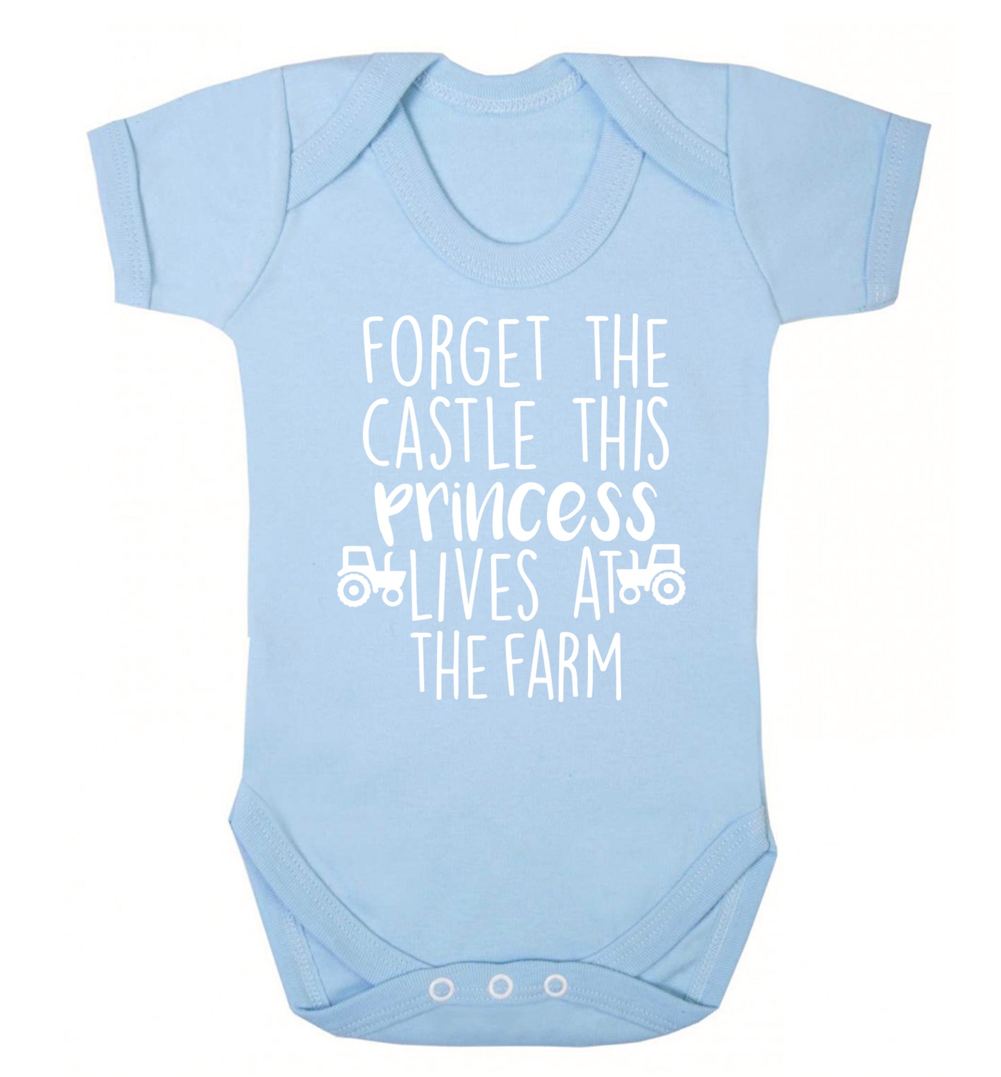 Forget the castle this princess lives at the farm Baby Vest pale blue 18-24 months