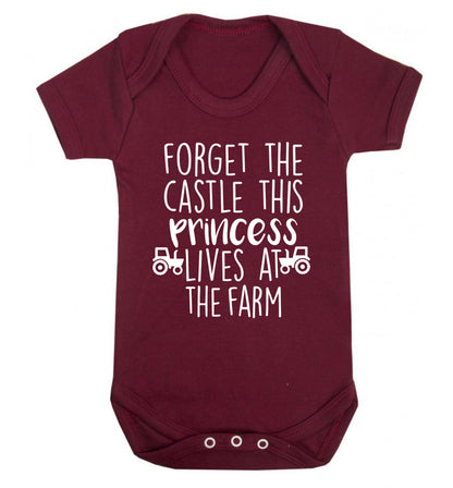 Forget the castle this princess lives at the farm Baby Vest maroon 18-24 months