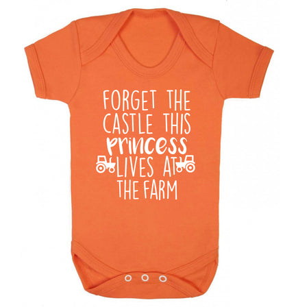 Forget the castle this princess lives at the farm Baby Vest orange 18-24 months