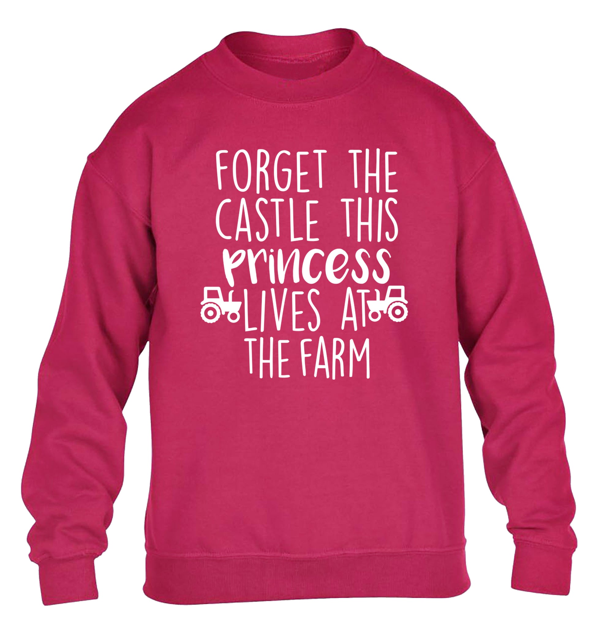 Forget the castle this princess lives at the farm children's pink sweater 12-14 Years
