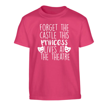 Forget the castle this princess lives at the theatre Children's pink Tshirt 12-14 Years