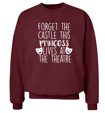 Forget the castle this princess lives at the theatre Adult's unisex maroon Sweater 2XL