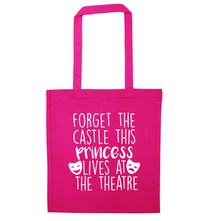 Forget the castle this princess lives at the theatre pink tote bag