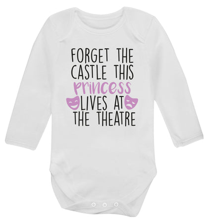 Forget the castle this princess lives at the theatre Baby Vest long sleeved white 6-12 months