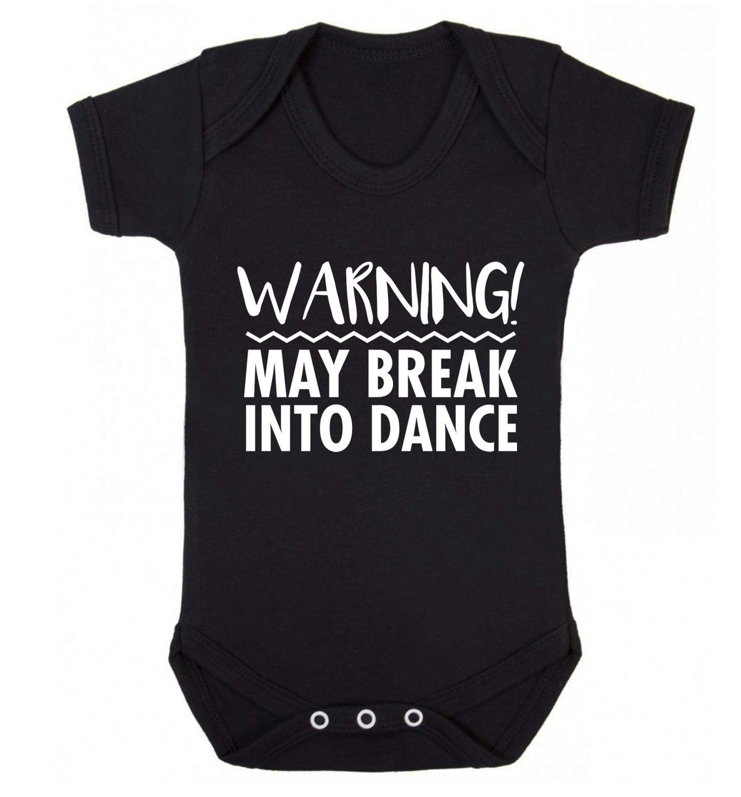Warning may break into dance Baby Vest black 18-24 months