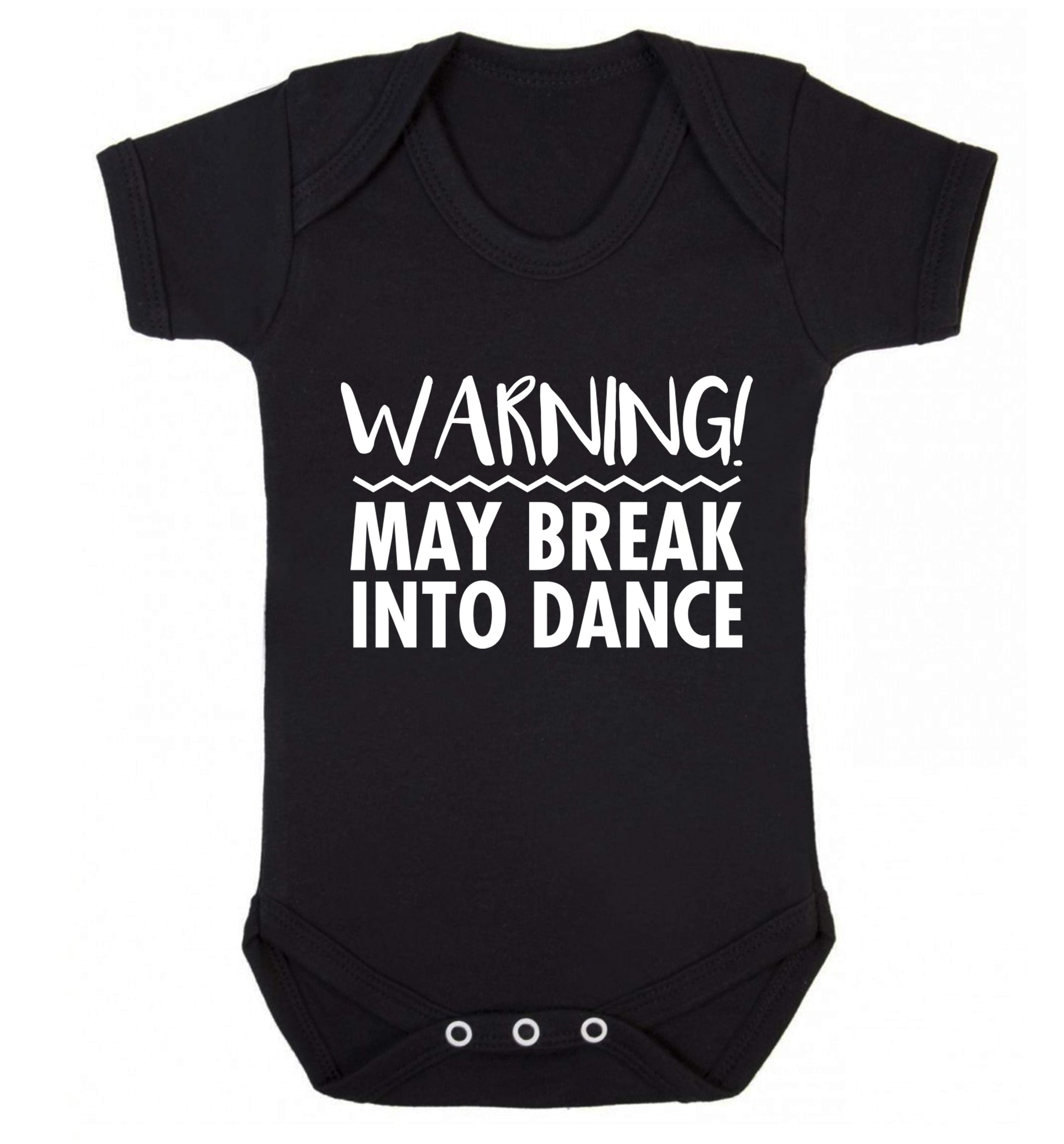 Warning may break into dance Baby Vest black 18-24 months
