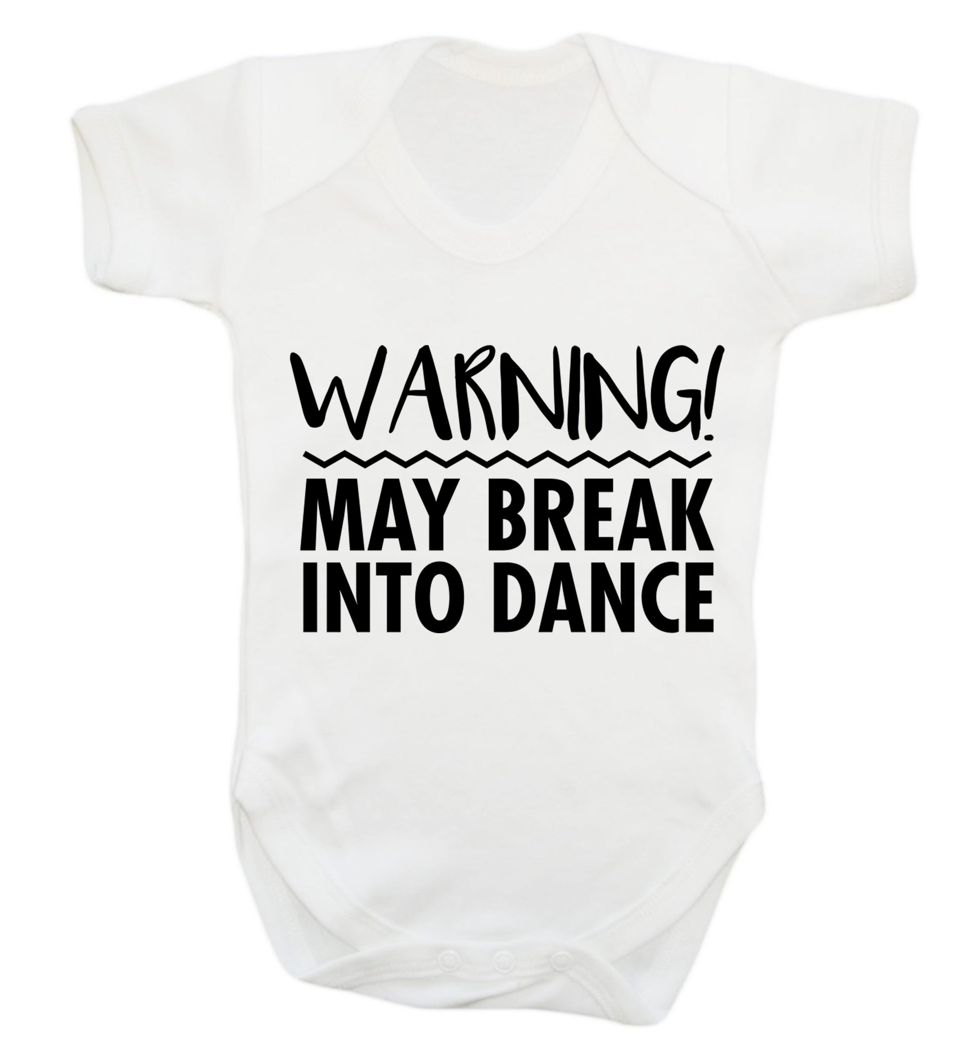 Warning may break into dance Baby Vest white 18-24 months