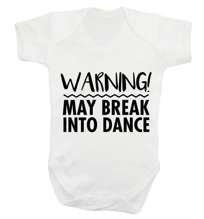 Warning may break into dance Baby Vest white 18-24 months