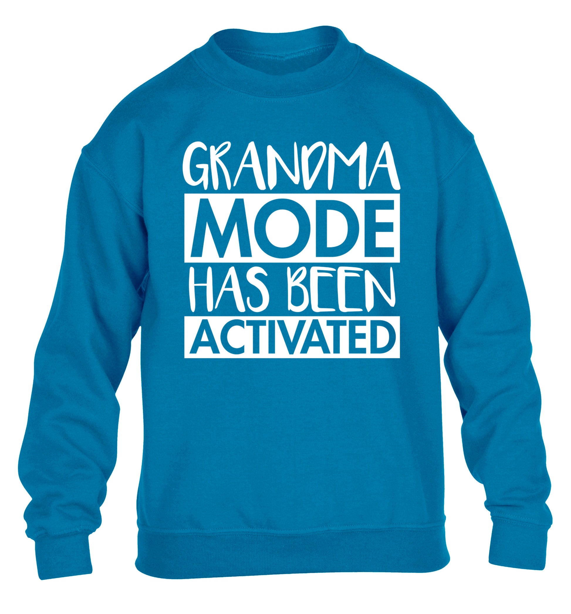 Grandma mode activated children's blue sweater 12-14 Years