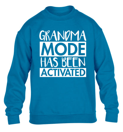 Grandma mode activated children's blue sweater 12-14 Years
