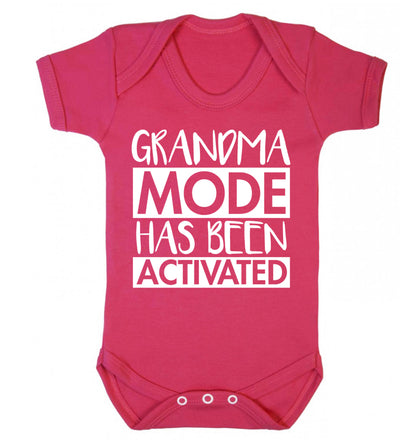 Grandma mode activated Baby Vest dark pink 18-24 months