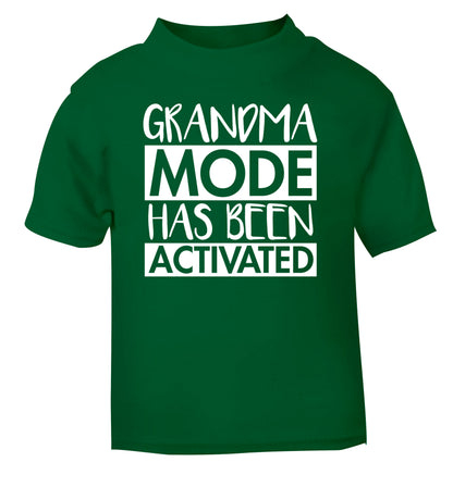 Grandma mode activated green Baby Toddler Tshirt 2 Years