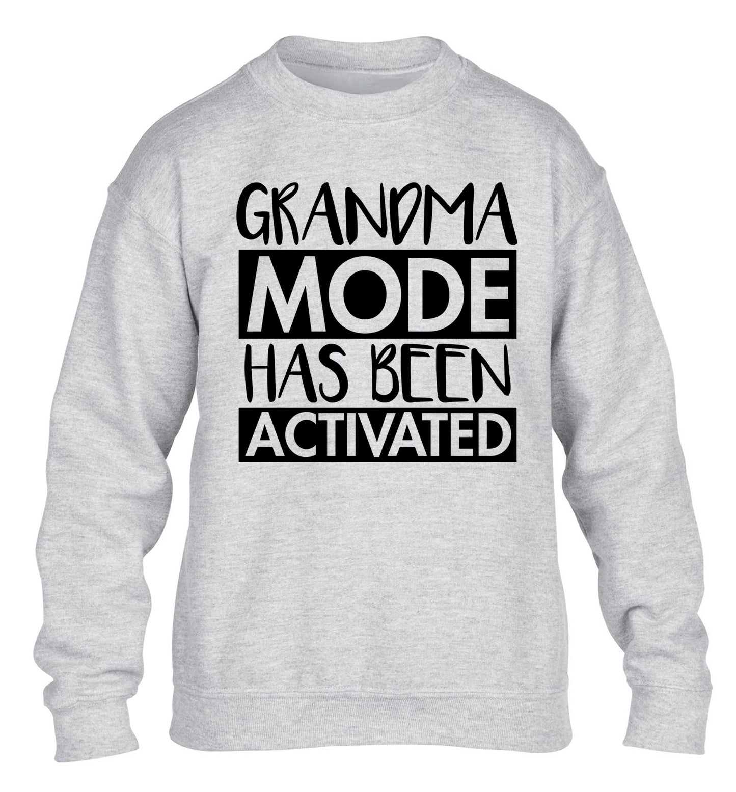 Grandma mode activated children's grey sweater 12-14 Years