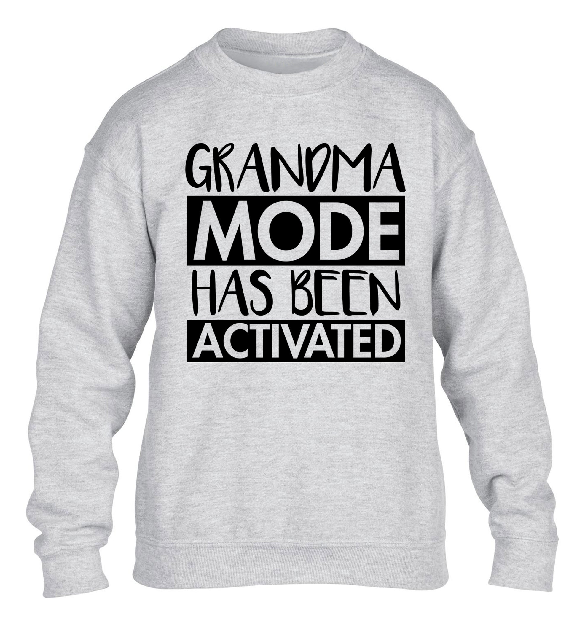 Grandma mode activated children's grey sweater 12-14 Years