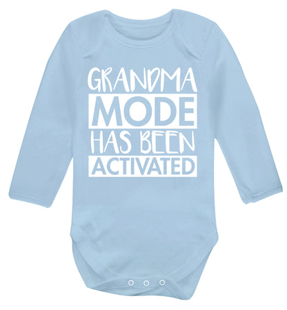 Grandma mode activated Baby Vest long sleeved pale blue 6-12 months