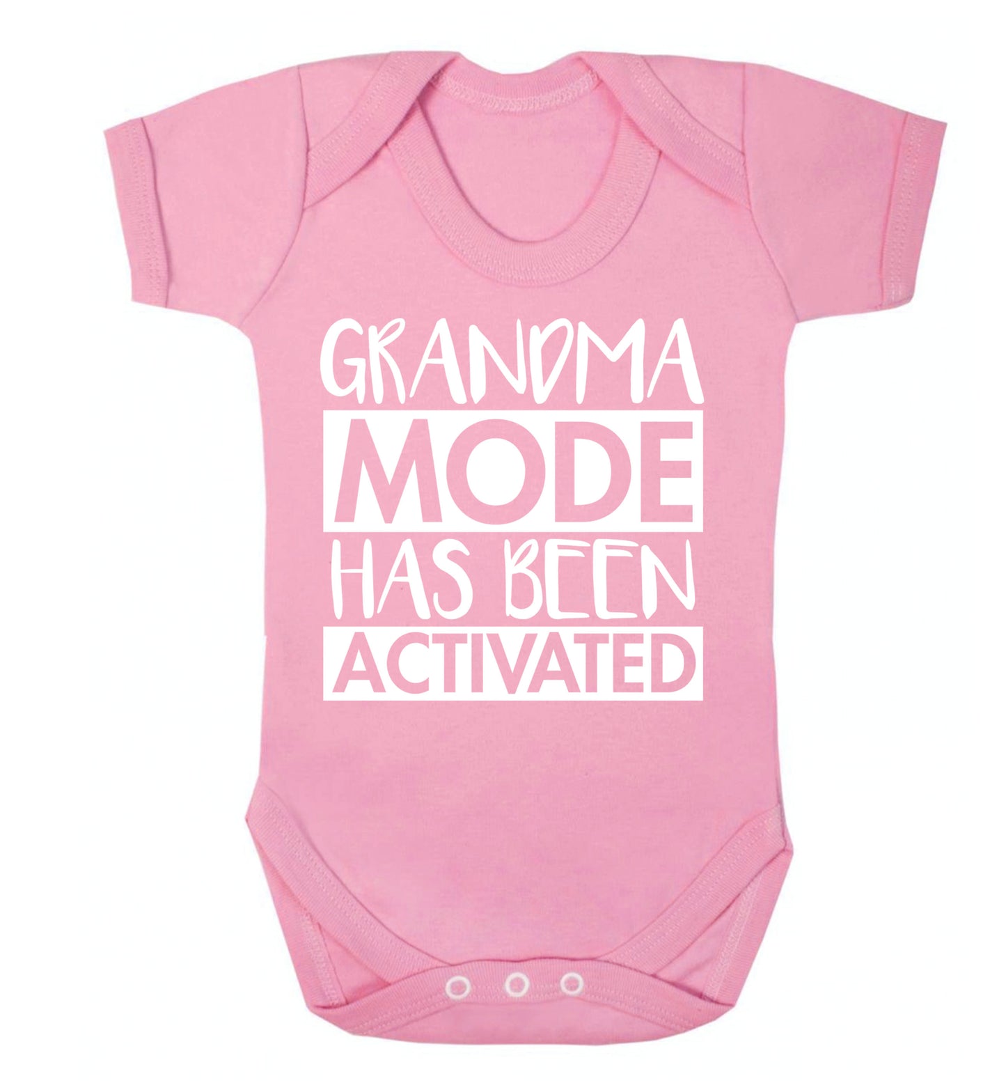 Grandma mode activated Baby Vest pale pink 18-24 months
