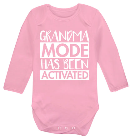 Grandma mode activated Baby Vest long sleeved pale pink 6-12 months