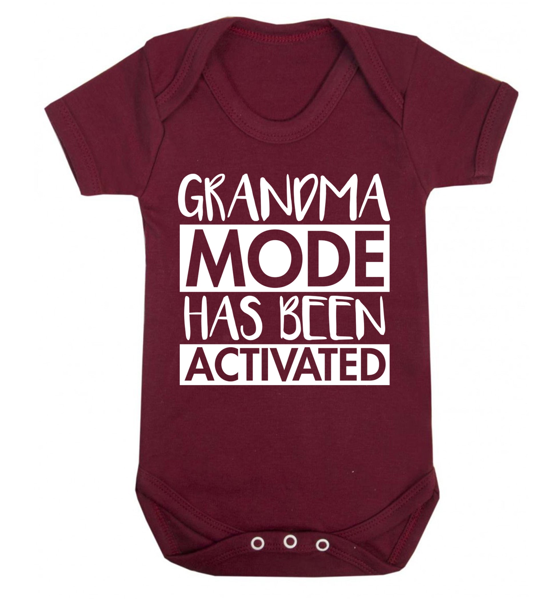 Grandma mode activated Baby Vest maroon 18-24 months
