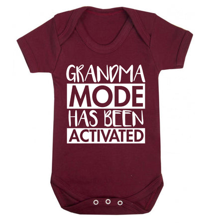 Grandma mode activated Baby Vest maroon 18-24 months
