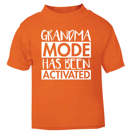 Grandma mode activated orange Baby Toddler Tshirt 2 Years