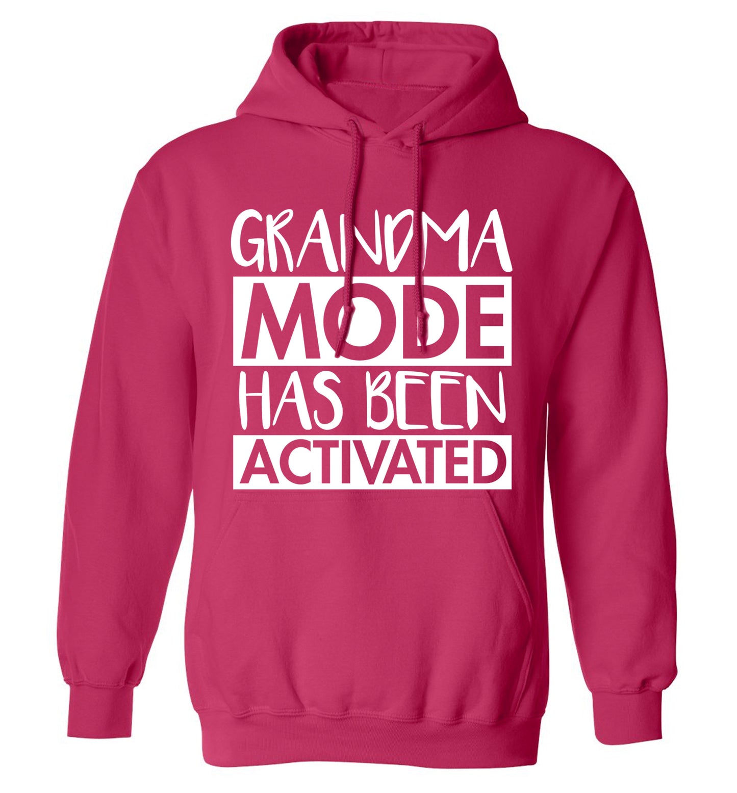 Grandma mode activated adults unisex pink hoodie 2XL
