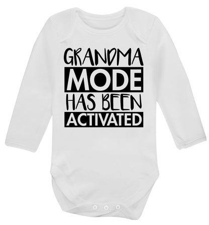 Grandma mode activated Baby Vest long sleeved white 6-12 months