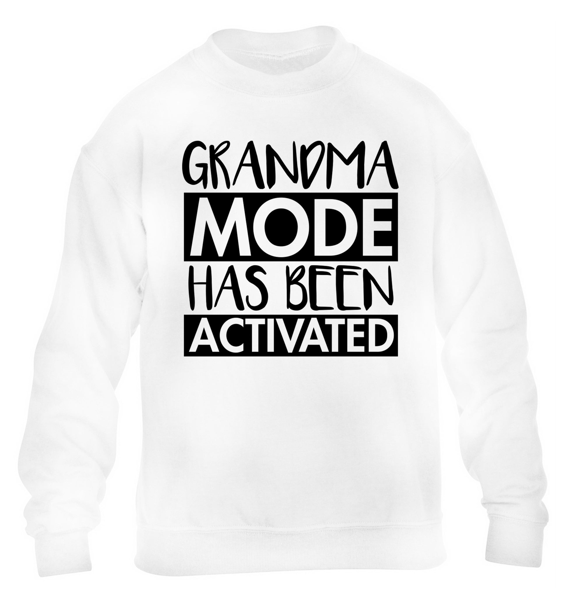 Grandma mode activated children's white sweater 12-14 Years