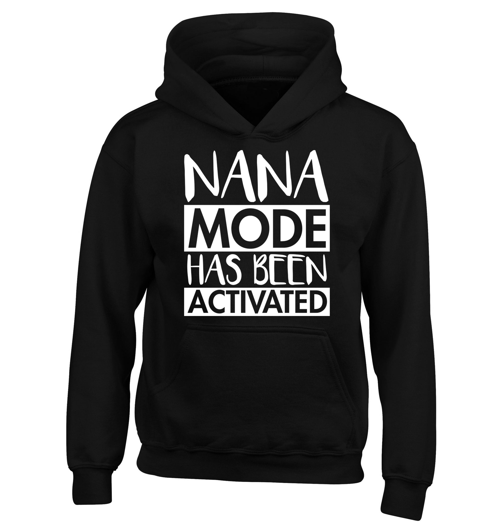 Nana mode activated children's black hoodie 12-14 Years
