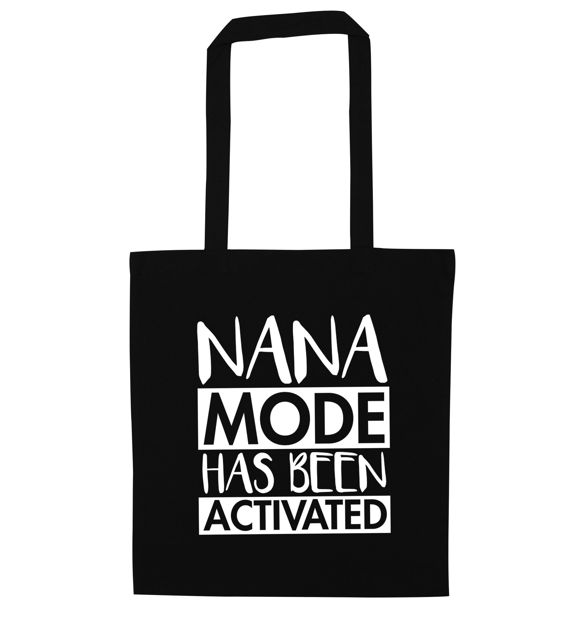 Nana mode activated black tote bag
