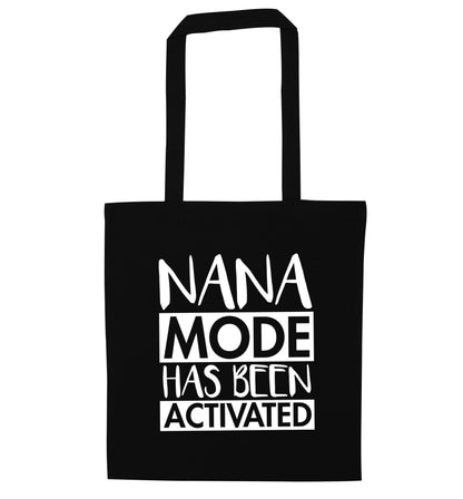 Nana mode activated black tote bag
