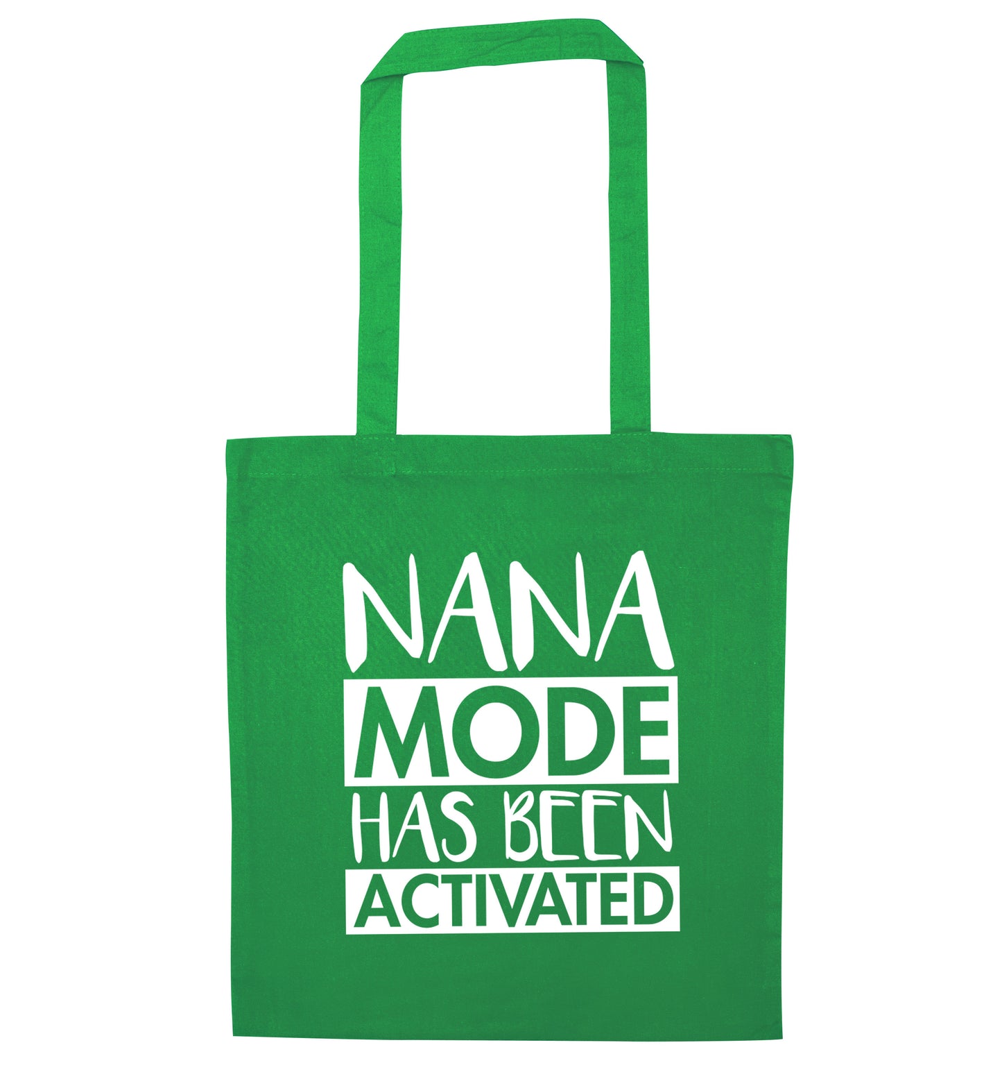 Nana mode activated green tote bag