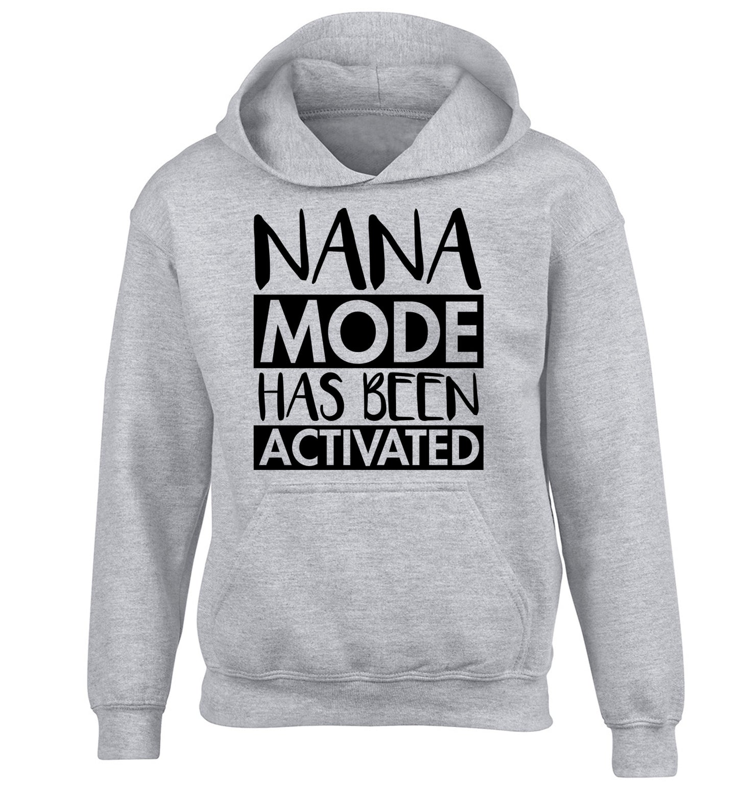 Nana mode activated children's grey hoodie 12-14 Years