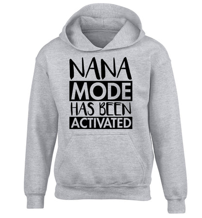 Nana mode activated children's grey hoodie 12-14 Years