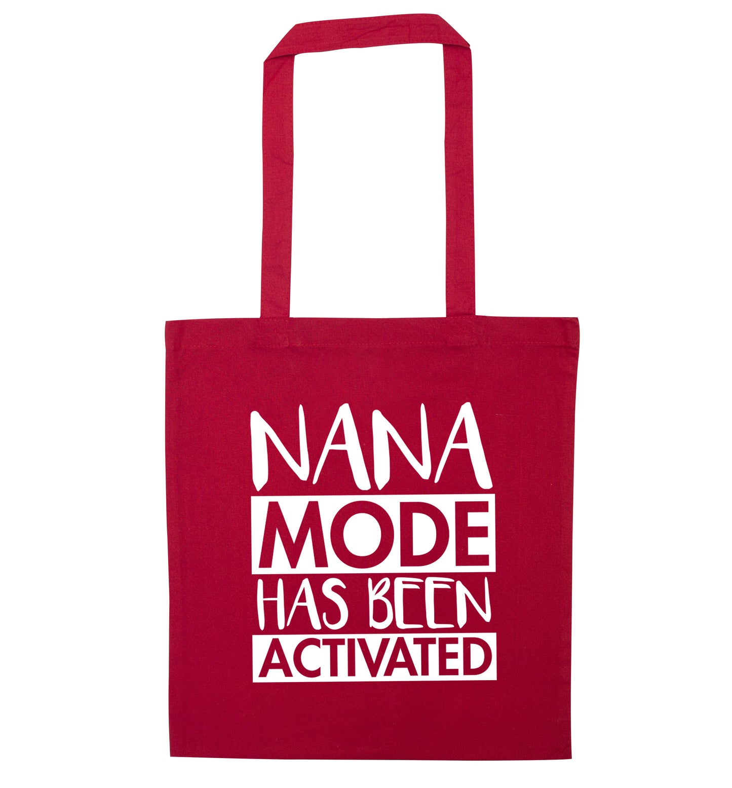 Nana mode activated red tote bag